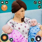 pregnant mom family game 3d android application logo